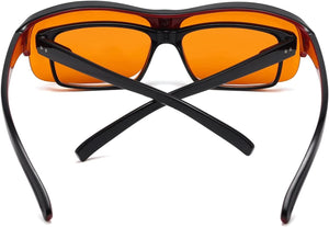 BlueShield - Nearly 100% Anti-Blue Light Blocking Fitover Glasses Wear Over Computer Glasses With Amber Lens