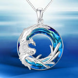 For Self - I Survived Because The Fire Inside Me Burns Brighter Than The Fire Around Me Colorful Crystal Phoenix Necklace